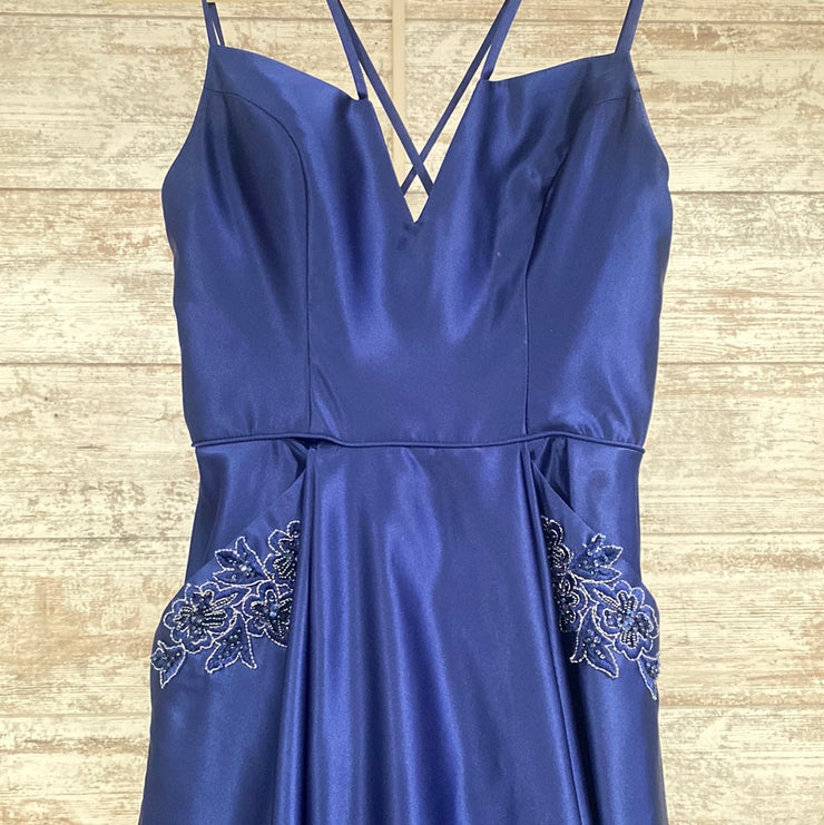 NAVY A LINE GOWN