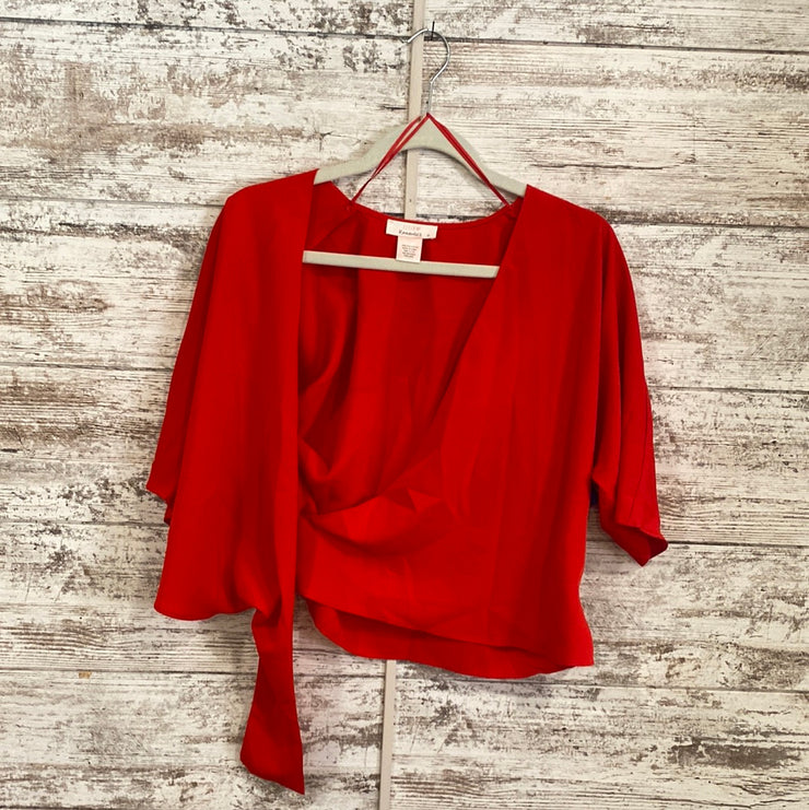 RED WRAP TOP