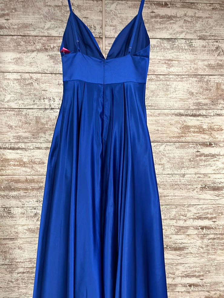 ROYAL BLUE A LINE GOWN