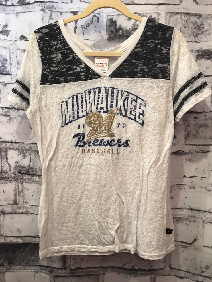 WHITE/BLUE BREWERS TOP