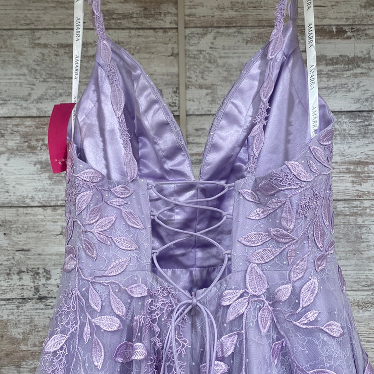 LAVENDER/FLORAL A LINE GOWN