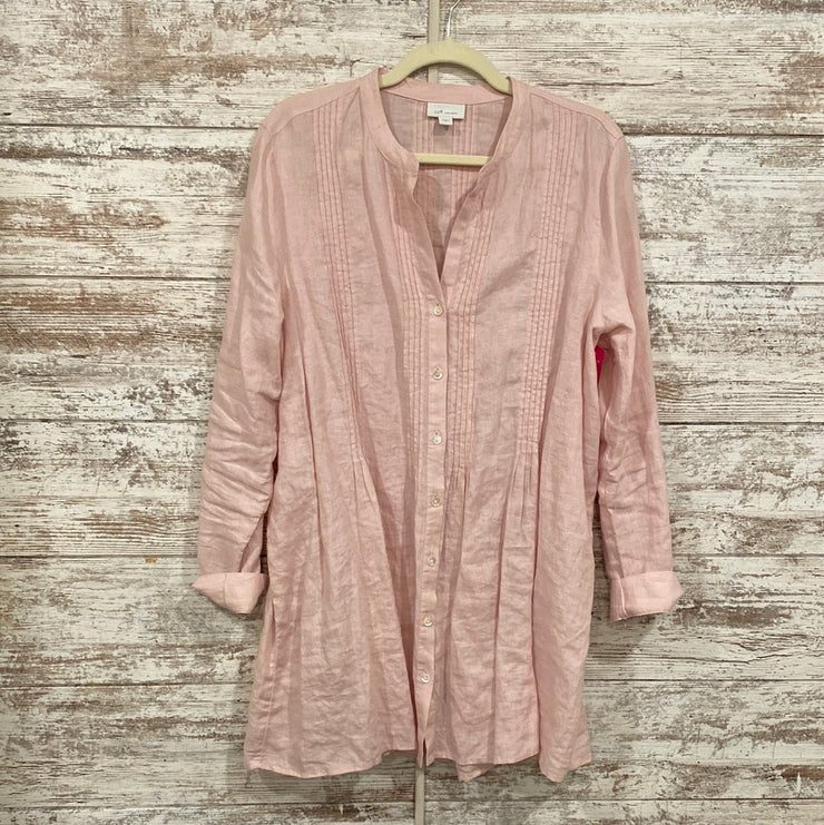 PINK 100% LINEN LONGSLEEVE TOP