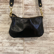 BLACK LEATHER POPPY CROSSBODY