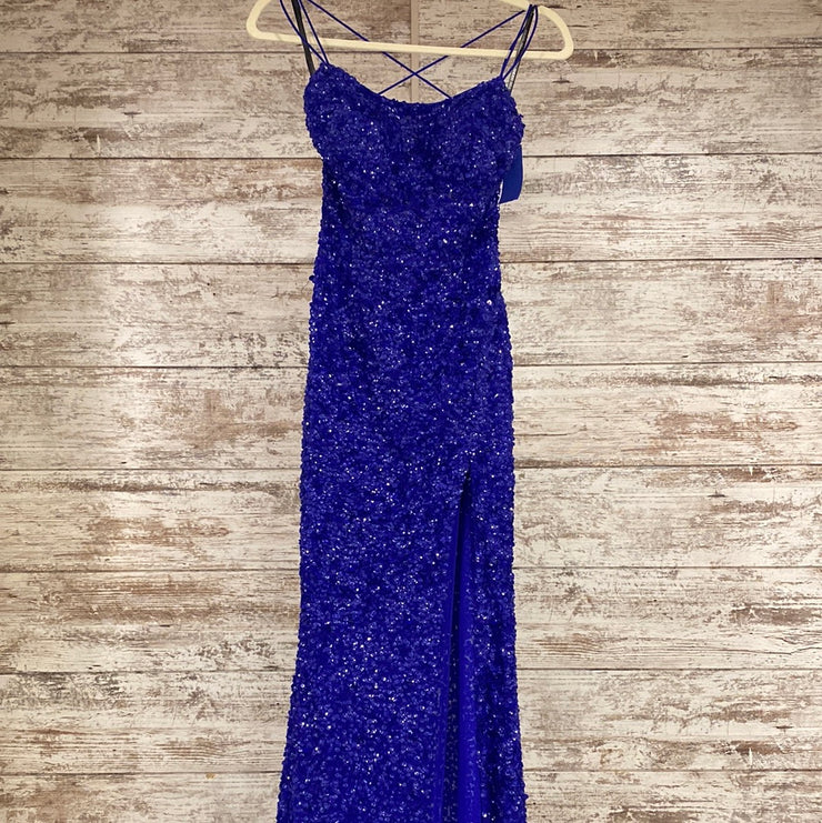 ROYAL BLUE FULL SEQUIN DRESS