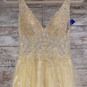 YELLOW/FLORAL A LINE GOWN