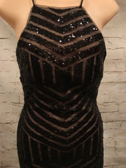 BLACK FULL SEQUIN LONG GOWN