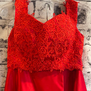 RED 2 PC. A LINE GOWN SET
