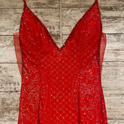 RED SPARKLY LONG EVENING GOWN