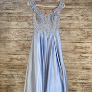 BLUE A LINE GOWN