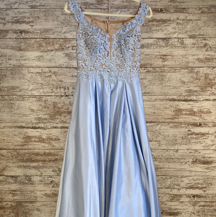 BLUE A LINE GOWN