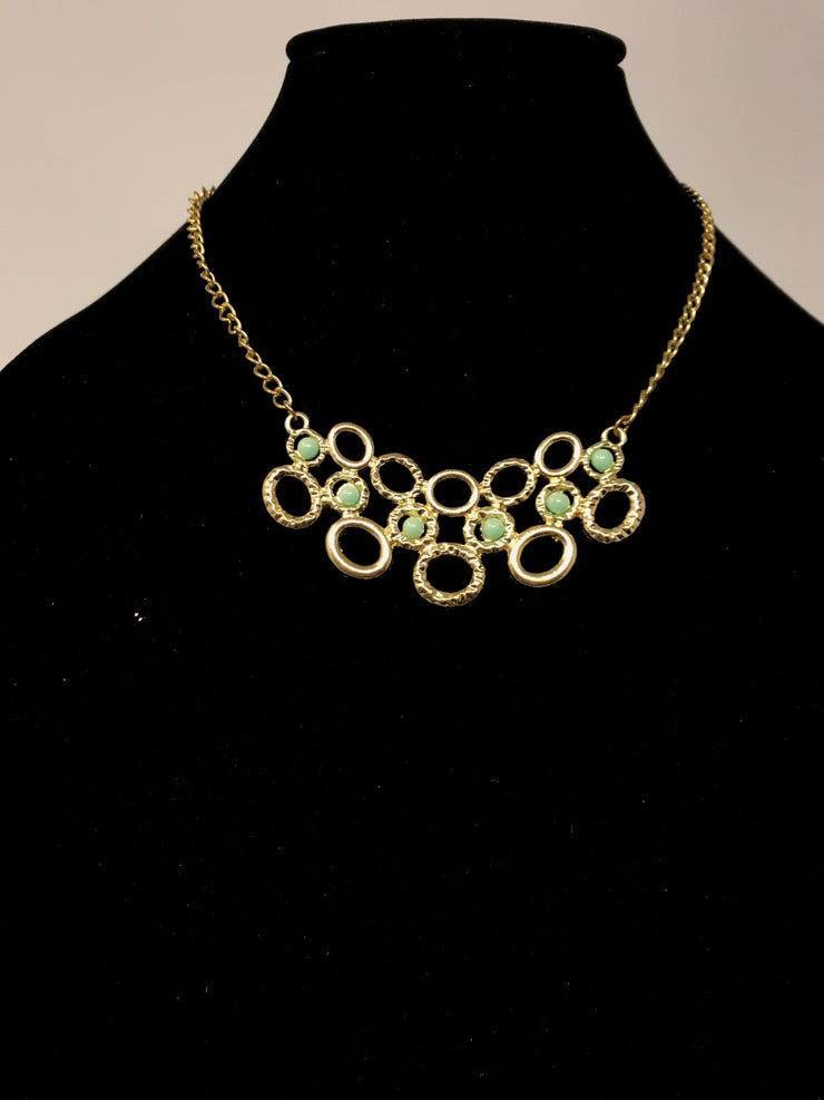 MINT GEM/GOLD NECKLACE