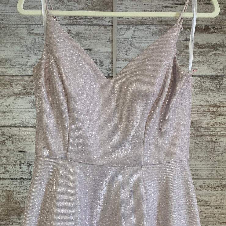 PINK SPARKLY A LINE GOWN