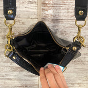 BLACK LEATHER POPPY CROSSBODY