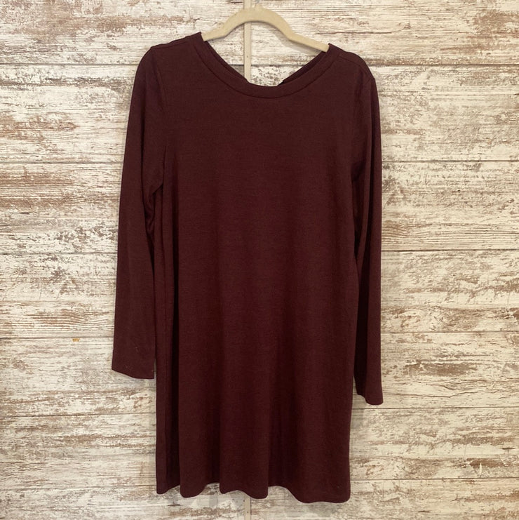 BURGUNDY LONG SLEEVE DRESS