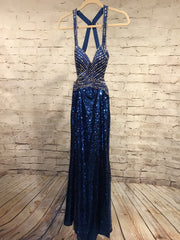 ROYAL BLUE FULL SEQUIN GOWN
