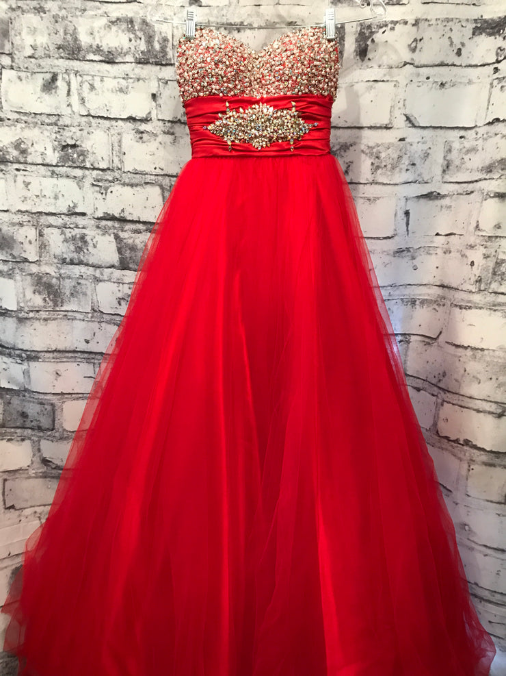 RED A LINE PRINCESS GOWN