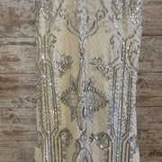 IVORY/SILVER LONG EVENING GOWN