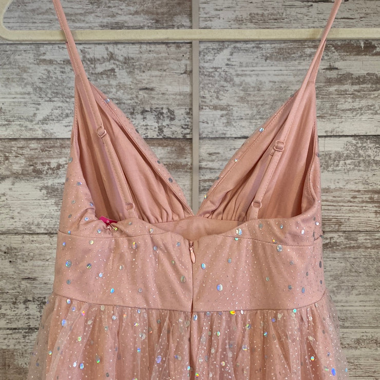 PINK SPARKLY A LINE GOWN (NEW)