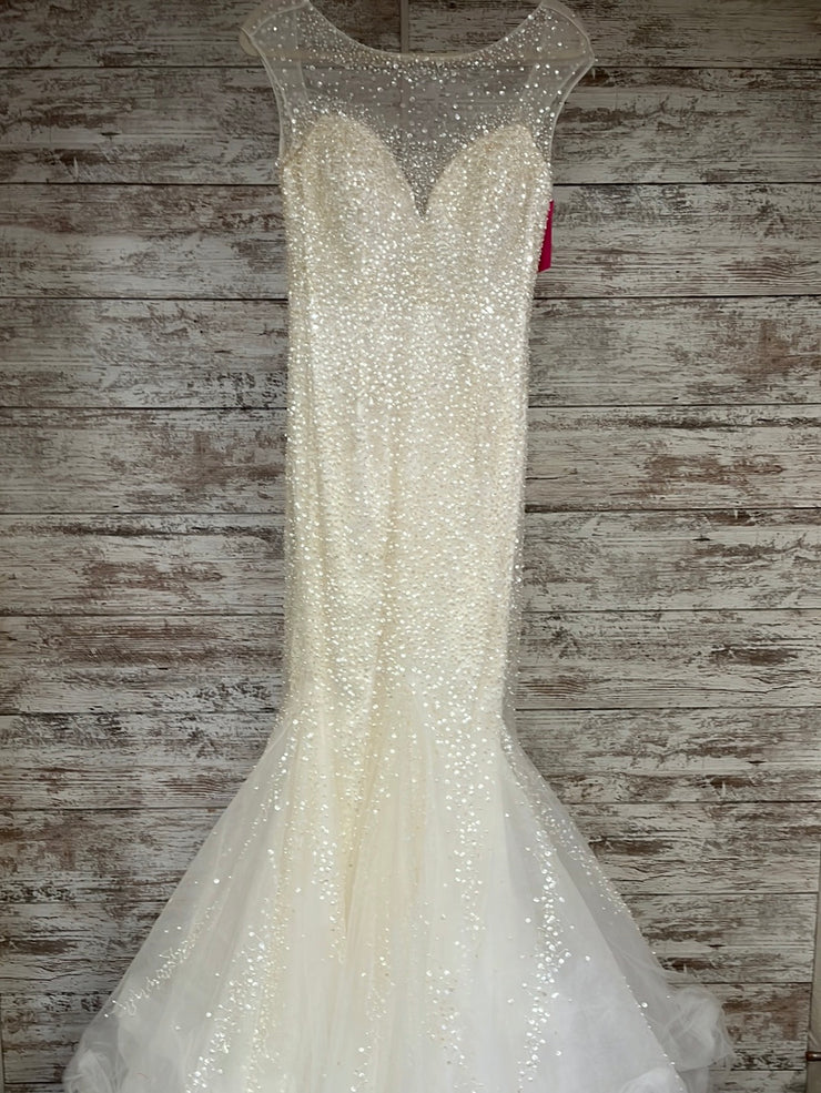 WHITE FULL SEQUIN WEDDING GOWN