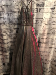 SILVER/MULTI A LINE GOWN (NEW)