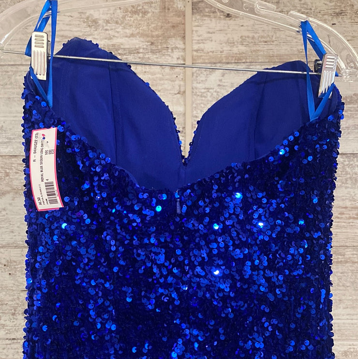 ROYAL BLUE SEQUIN LONG DRESS