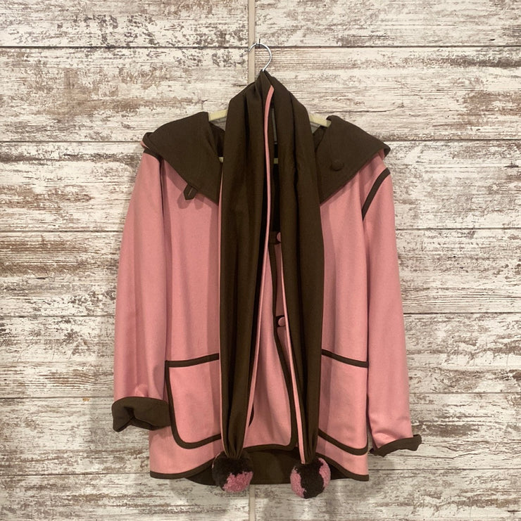 PINK/BROWN 100% WOOL COAT $459