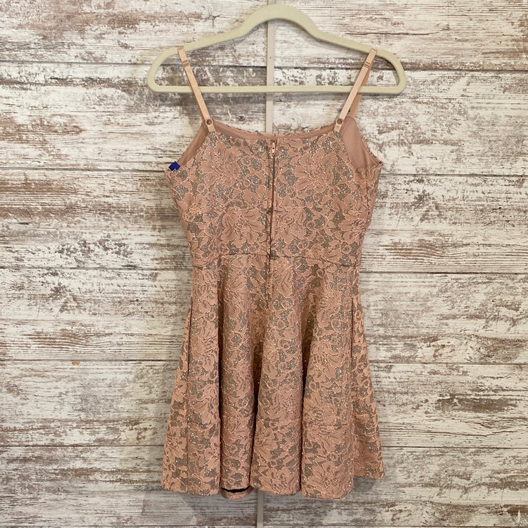 PEACH/SILVER SPARKLY SHORT DRE