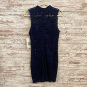 NAVY LACE SHORT DRESS