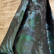 TEAL/FLORAL A LINE GOWN