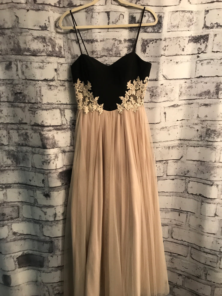 TAN/BLACK A LINE GOWN (NEW)