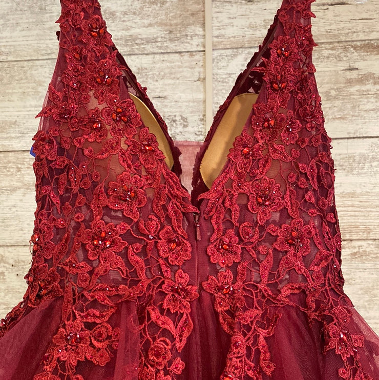 BURGUNDY A LINE W/ RIBBONS