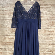 NAVY 100% SILK LONG DRESS