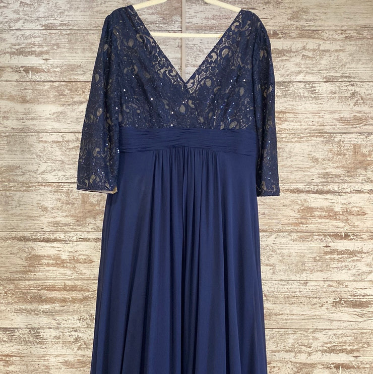 NAVY 100% SILK LONG DRESS