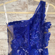 ROYAL BLUE/FLORAL LONG DRESS