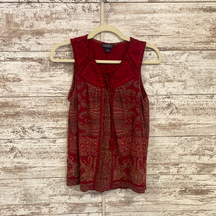 RED/FLORAL SLEEVELESS TOP