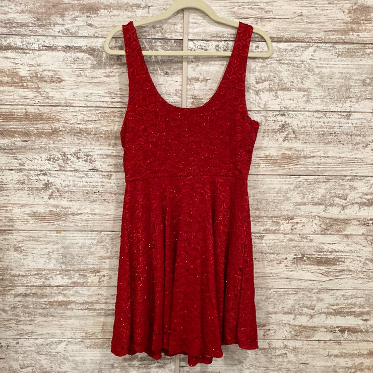 RED LACE SHORT DRESS