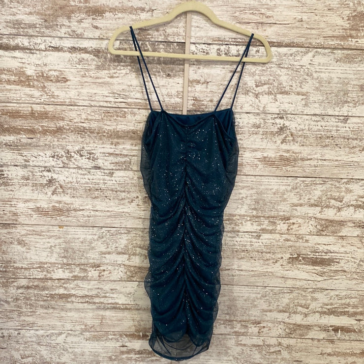 GREEN SPARKLY SHORT DRESS