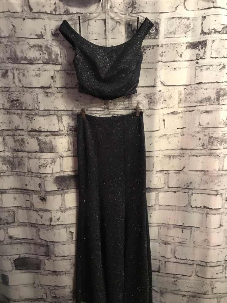 NAVY 2 PC. SPARKLY LONG GOWN (NEW)