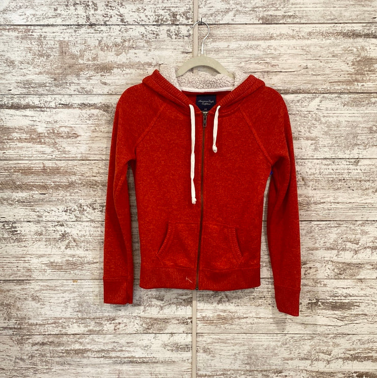 ORANGE ZIP UP HOODIE