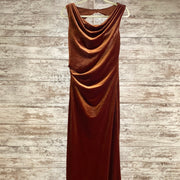 BRONZE VELVET LONG DRESS