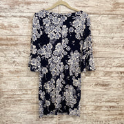 NAVY/WHITE FLORAL SHORT DRESS