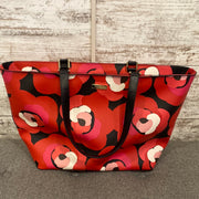 RED/PINK FLORAL TOTE BAG