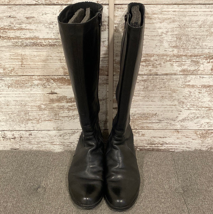 BLACK TALL LEATHER BOOTS $200