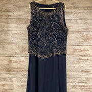 NAVY LONG EVENING GOWN