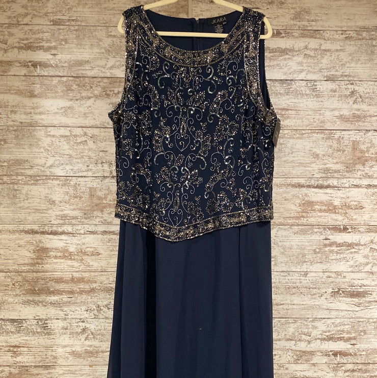 NAVY LONG EVENING GOWN