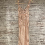 PINK/GOLD BEADED LONG GOWN