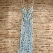 BLUE SEQUIN LONG DRESS