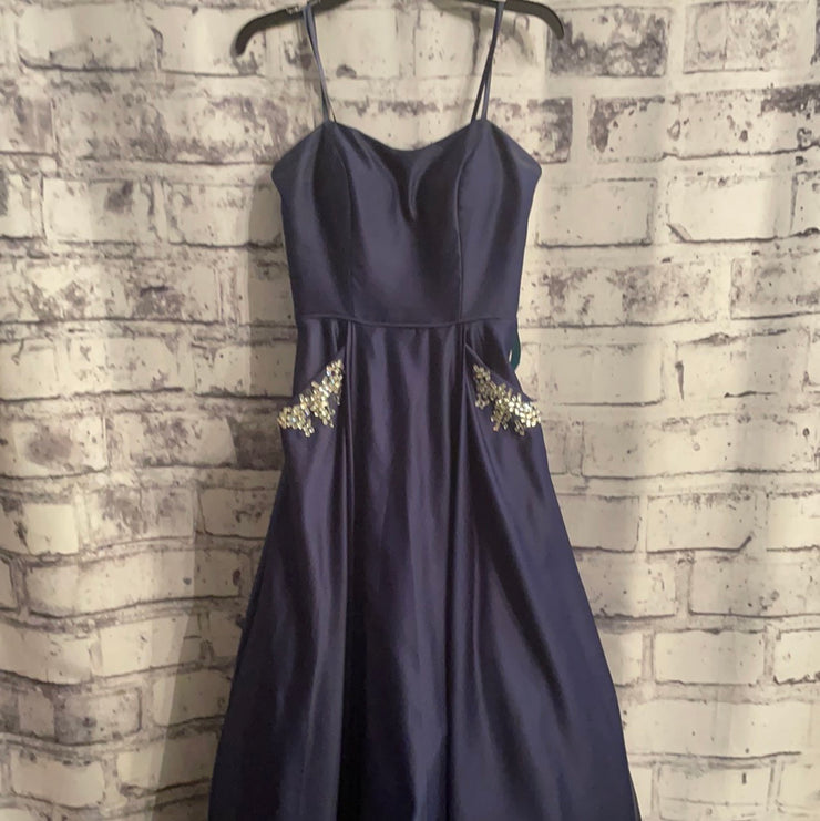 NAVY A LINE GOWN