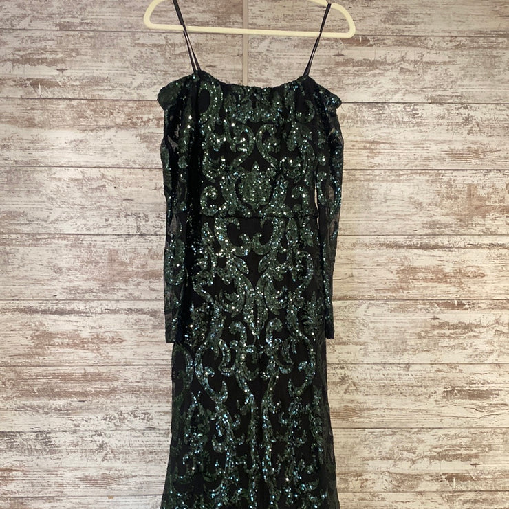 GREEN SEQUIN LONG GOWN (NEW)