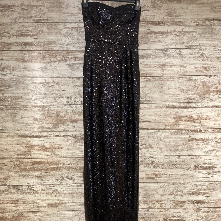 BLACK FULL SEQUIN LONG DRESS